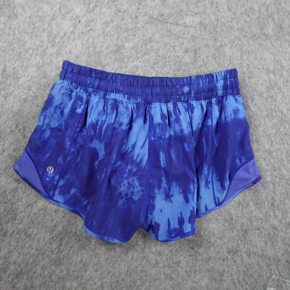 Lululemon Shorts Women 8 Blue Tie Dye Game Day Hotty Hot Low Rise 2.5" Athletic - Picture 8 of 9